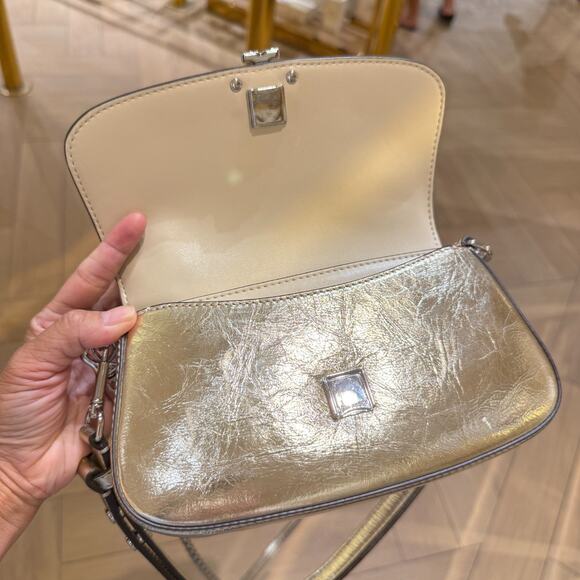 Best Price‼️Tory Burch Britten Convertible Crossbody Bag 153285 Spark Gold $575 - Picture 8 of 9